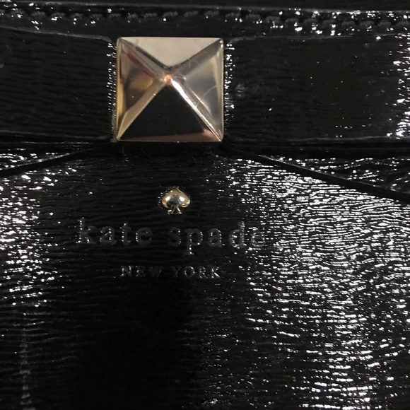 Vintage Kate Spade Black Patent Leather Long Tall Tote Shopper Bag Rare - Picture 7 of 16